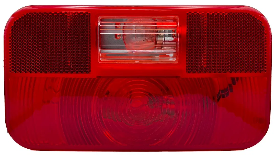 L973 – RV DESIGNER Trailer Light, Stop/Turn/Tail Light Incandescent Bulb Rectangular Shape Red 8-9/16 Inch Width x 3-...